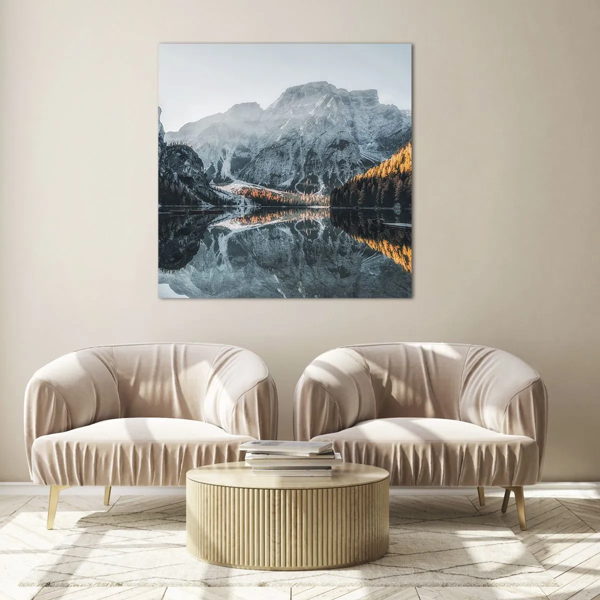 Impression sur verre - Image sur verre - Reflet de paysage - 30x30 cm