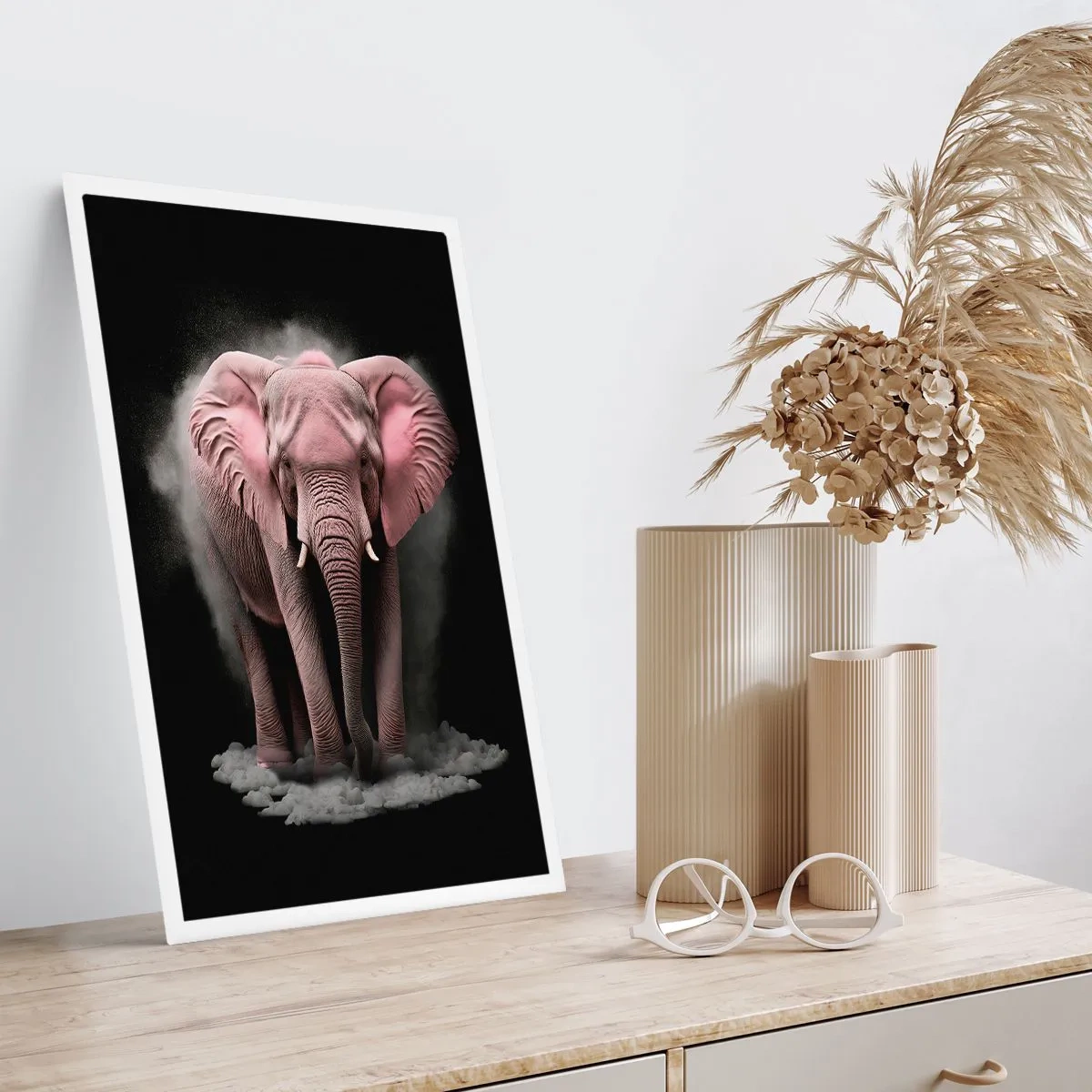 Affiche - Poster - Ne pensez pas à un éléphant rose ! - 30x40 cm