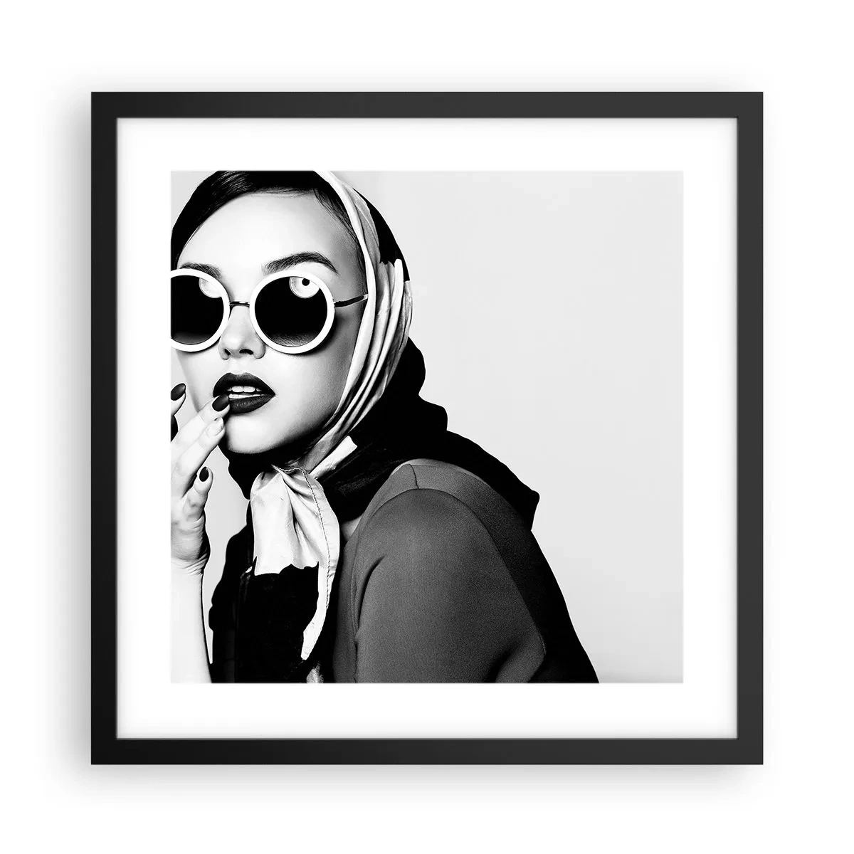 Affiche dans un cadre noir - Poster - Salutations des années 60 - 40x40 cm