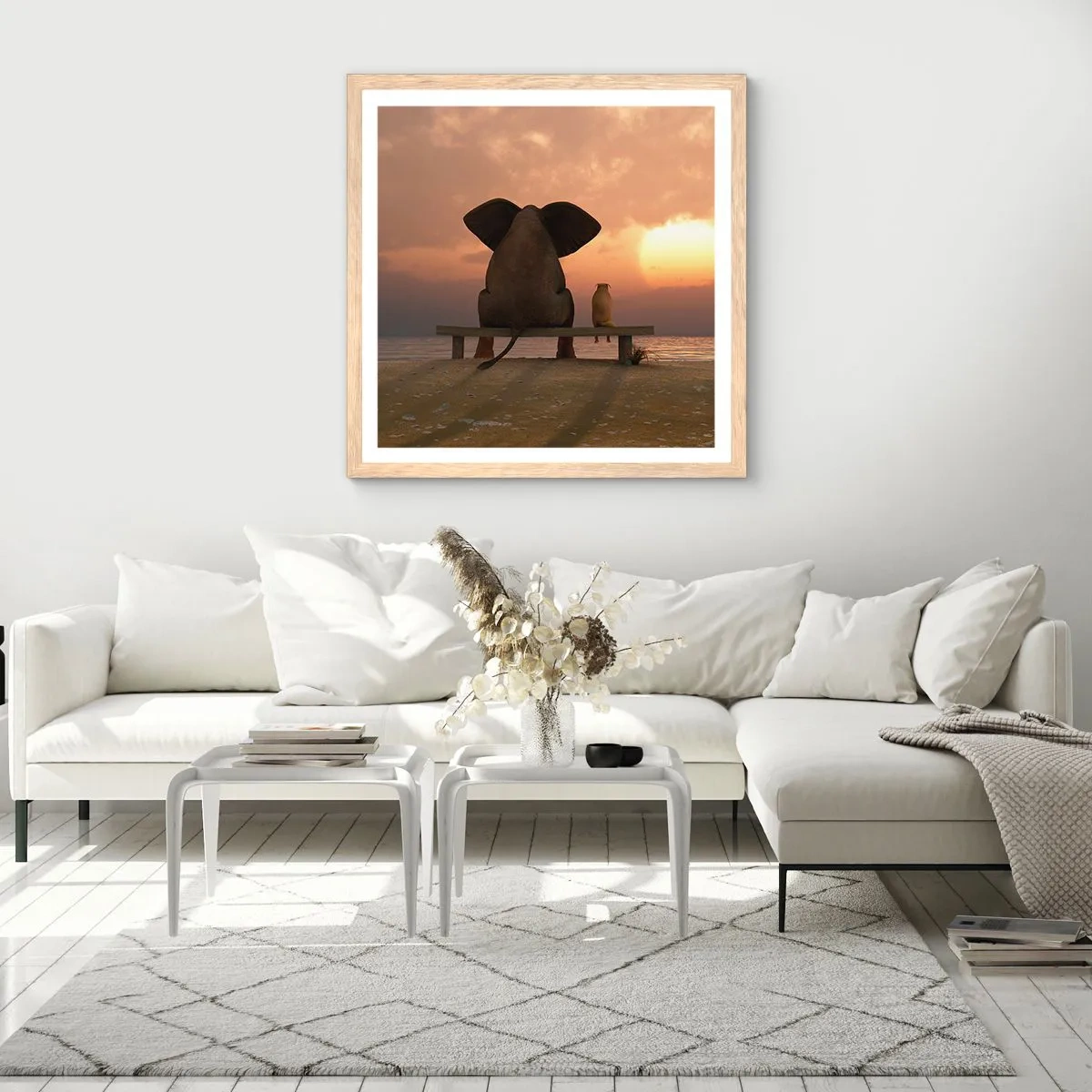 Affiche dans un chêne clair - Poster - C'est bon de garder le silence ensemble - 50x50 cm