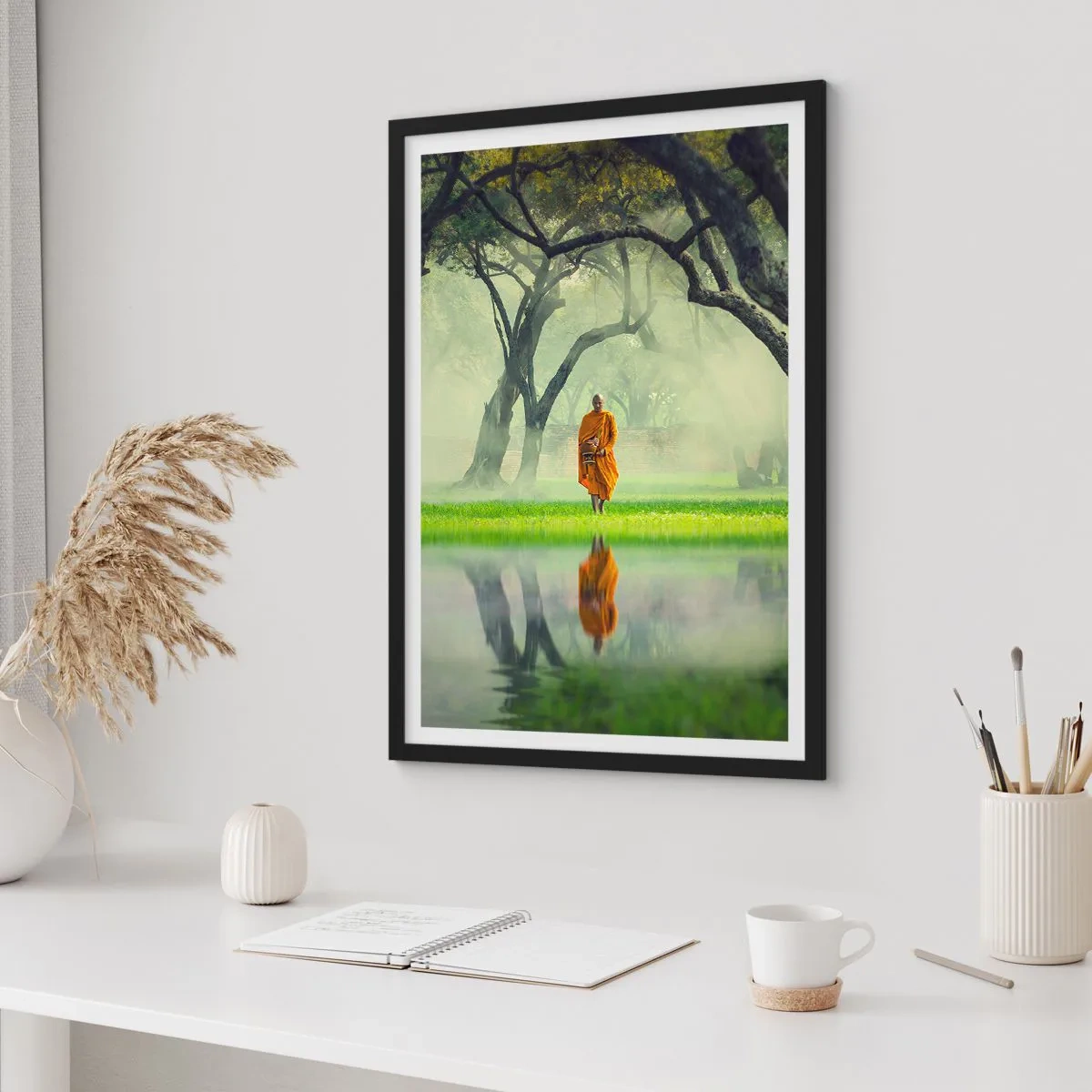 Affiche dans un cadre noir - Poster - En route vers l'illumination - 40x50 cm