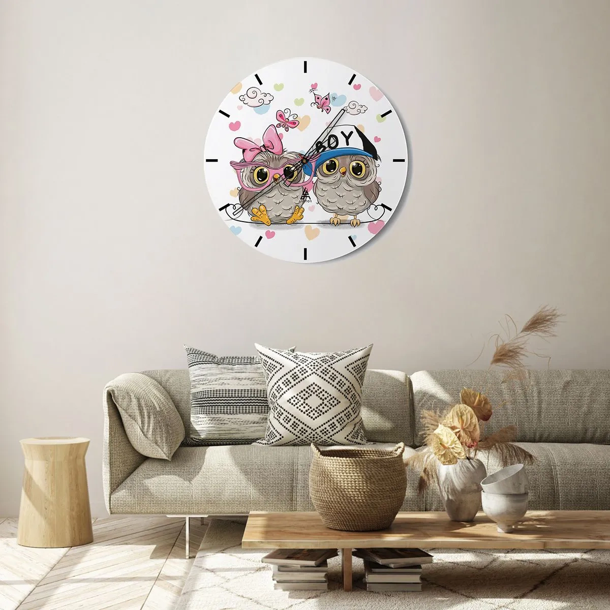 Horloge murale - Pendule murale - On s'aime! - 30x30 cm