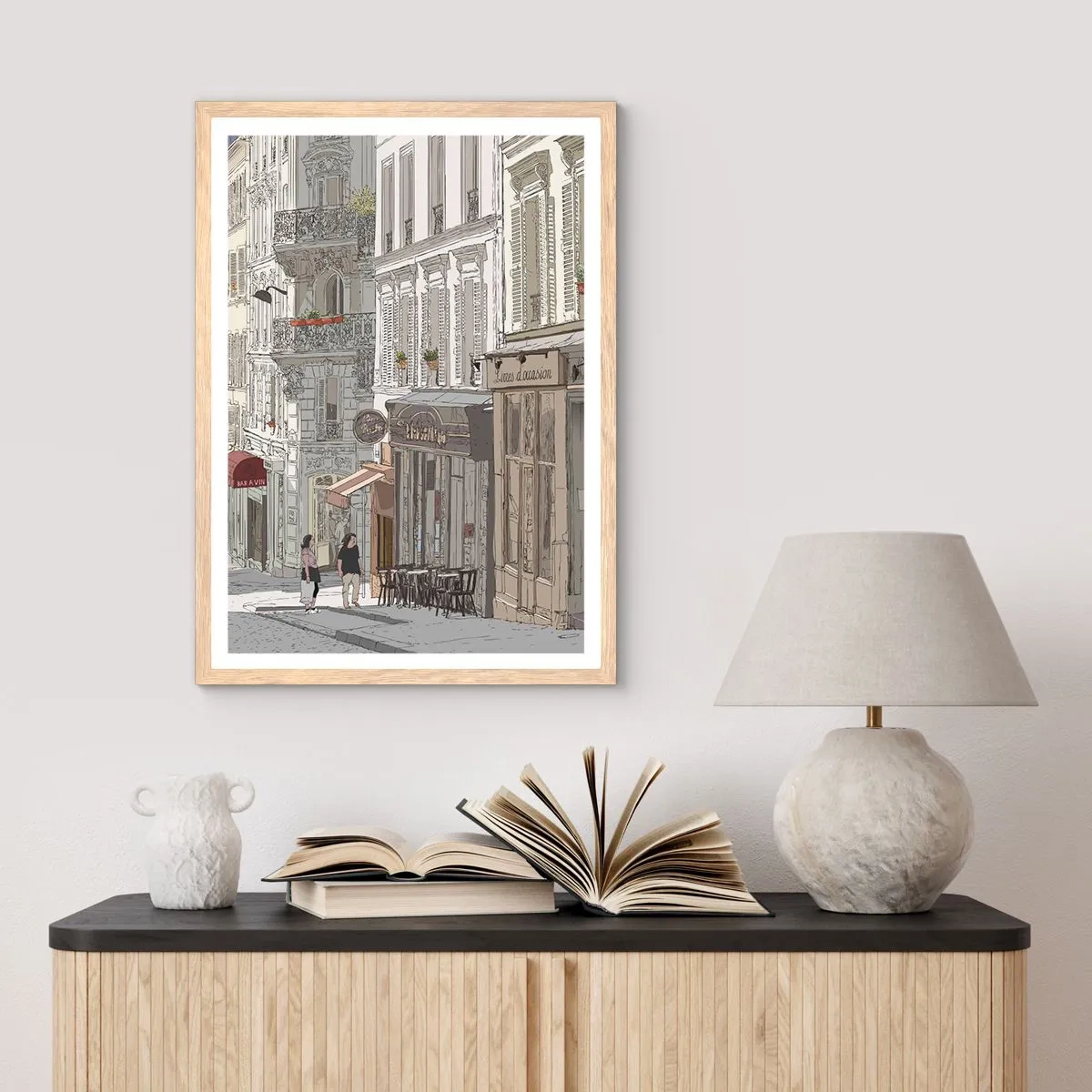 Affiche dans un chêne clair - Poster - Joie de la ville - 40x50 cm