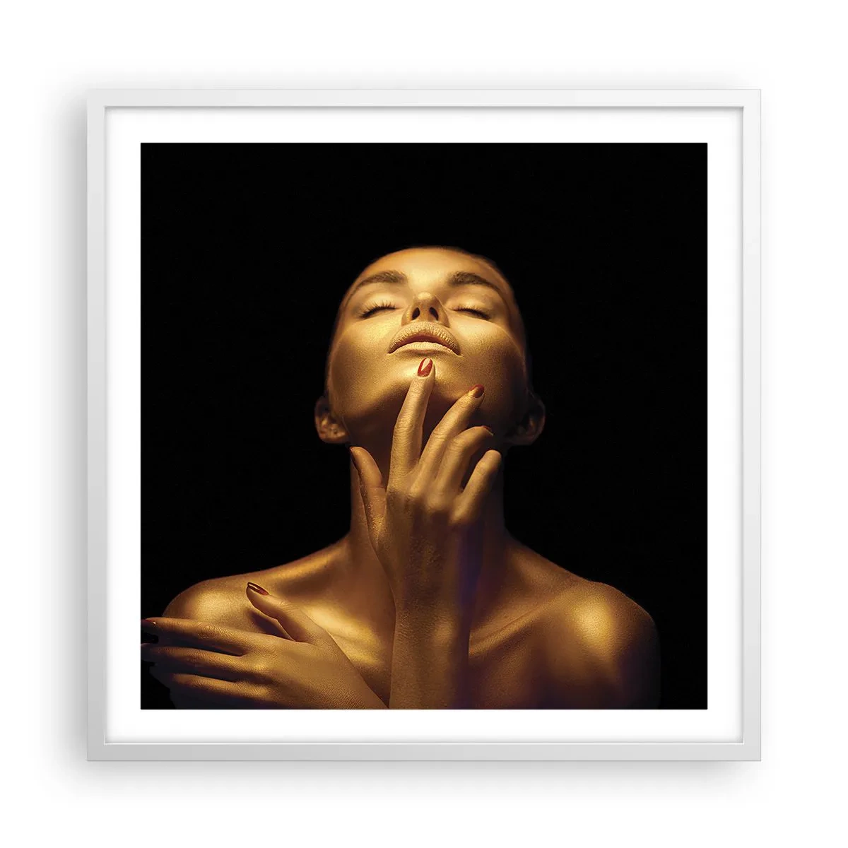 Affiche dans un cadre blanc - Poster - Comme de la soie dorée - 60x60 cm