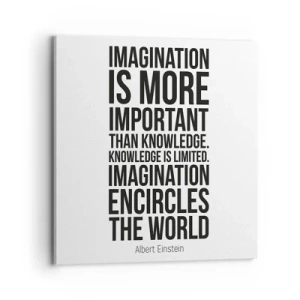 Impression sur toile - Image sur toile - Einstein sur le pouvoir de l'imagination - 70x70 cm