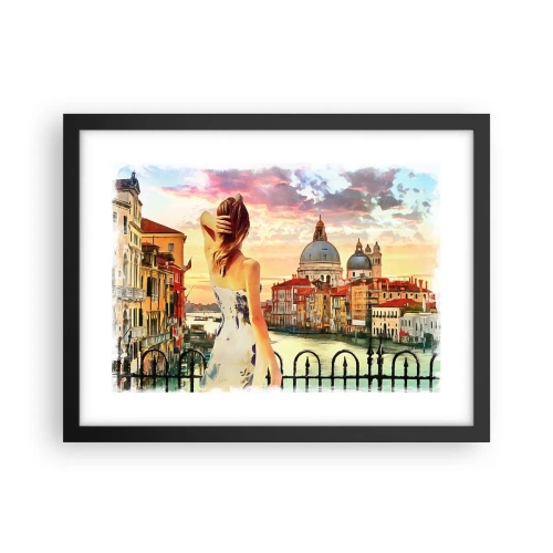 Affiche dans un cadre noir - Poster - Pour une aventure c'est uniquement dans ... - 40x30 cm