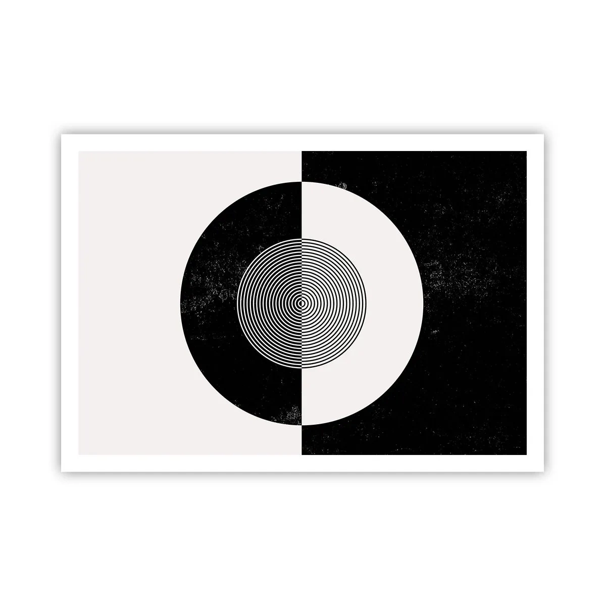Affiche - Poster - Motif graphique contrasté noir et blanc - 100x70cm - Harmonie de noir et blanc - Décoration murale moderne pour le salon et la chambre ARTTOR