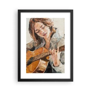 Affiche dans un cadre noir - Poster - Concerto pour guitare et coeur de fille - 30x40 cm