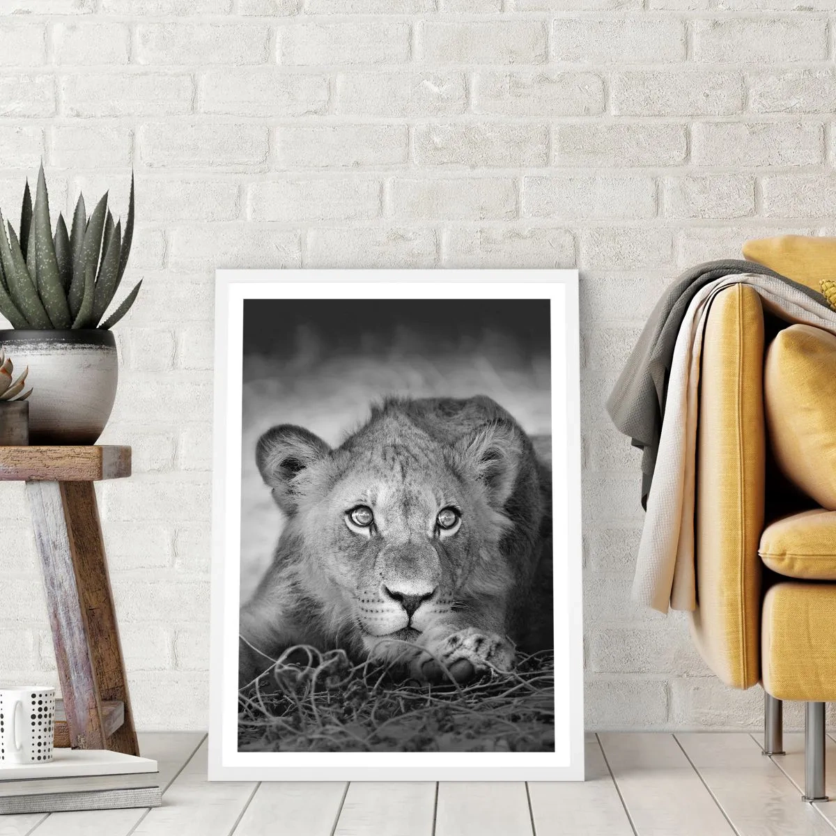 Affiche dans un cadre blanc - Poster - Chiot royal - 70x100 cm