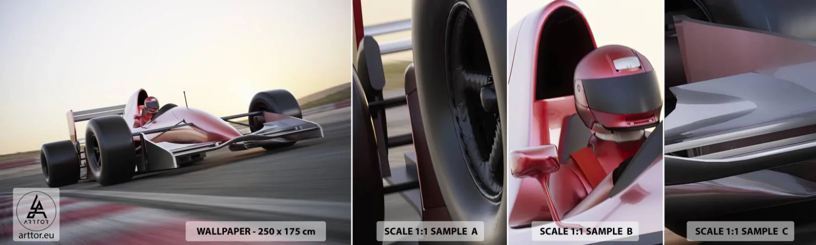 Échantillon De Papier Peint Standard Eco - Toujours gagnant - Automobile, Voiture de course, sport - 100x30 cm