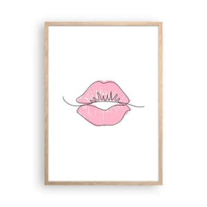 Affiche dans un chêne clair - Poster - Prêt à l'embrassade? - 50x70 cm