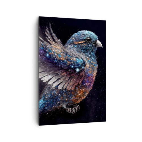 Impression sur toile - Image sur toile - Un moineau de style spatial avec un éclat de diamant - 70x100cm - Moineau de diamant - Décoration murale moderne pour le salon et la chambre ARTTOR