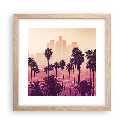 Affiche dans un chêne clair - Poster - Paysage californien - 30x30 cm