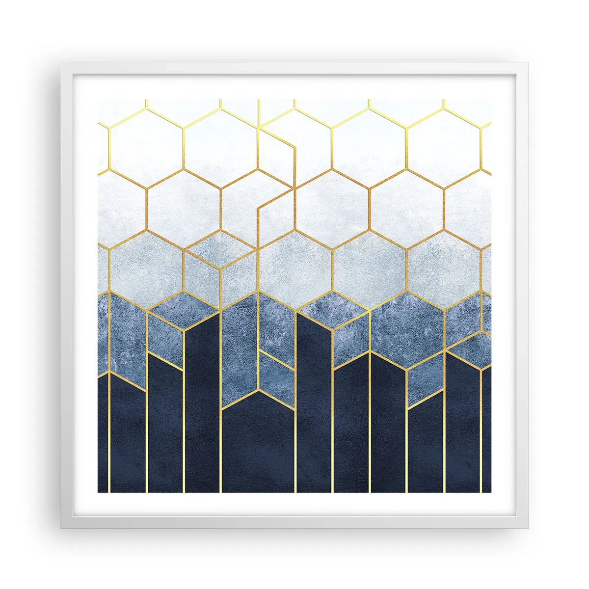 Affiche dans un cadre blanc - Poster - Composition en rythme syncopé - 60x60 cm