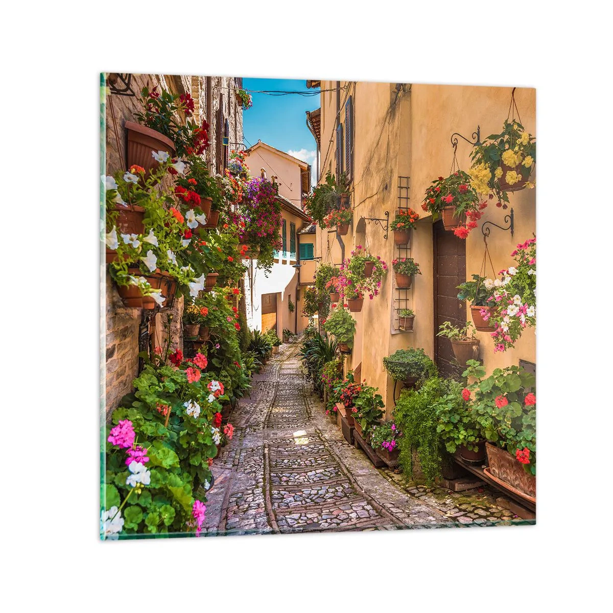 Impression sur verre - Image sur verre - Ruelle italienne - 40x40 cm