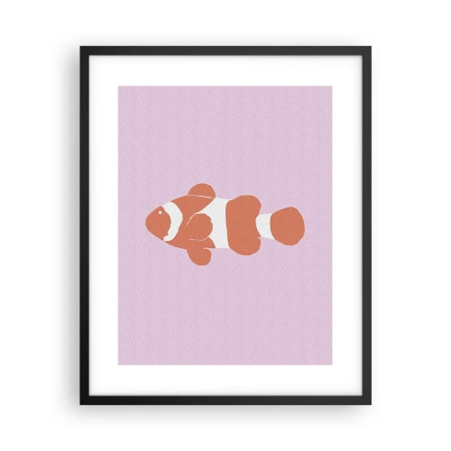 Affiche dans un cadre noir - Poster - En corail sur le visage et la queue - 40x50 cm