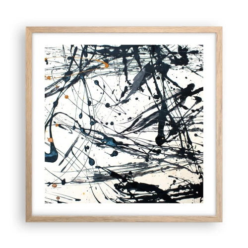 Affiche dans un chêne clair - Poster - Abstraction expressionniste - 50x50 cm