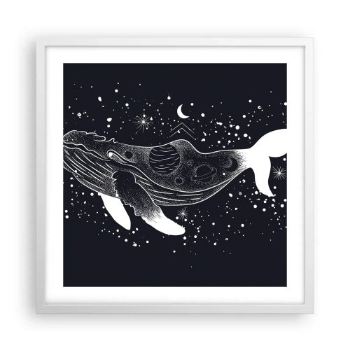 Affiche dans un cadre blanc - Poster - Dans l'océan de l'univers - 50x50 cm