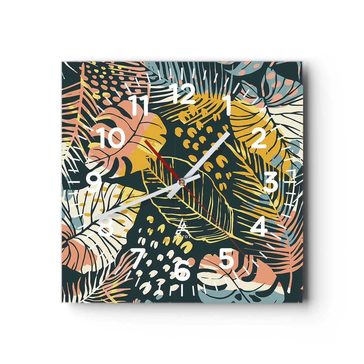 Horloge murale - Pendule murale - Fantaisie feuillue - 30x30 cm