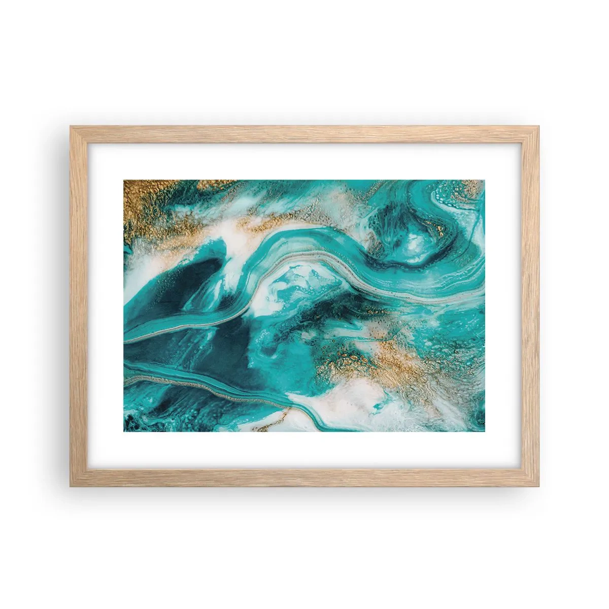 Affiche dans un chêne clair - Poster - Rivière d'or - 40x30 cm
