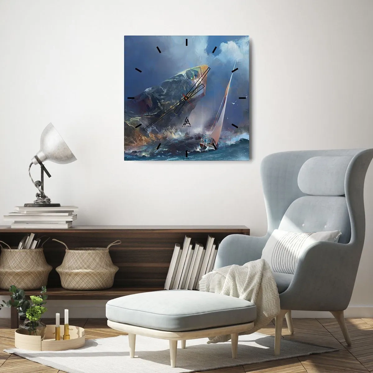 Horloge murale - Pendule murale - Celui qui est courageux, gagne - 40x40 cm