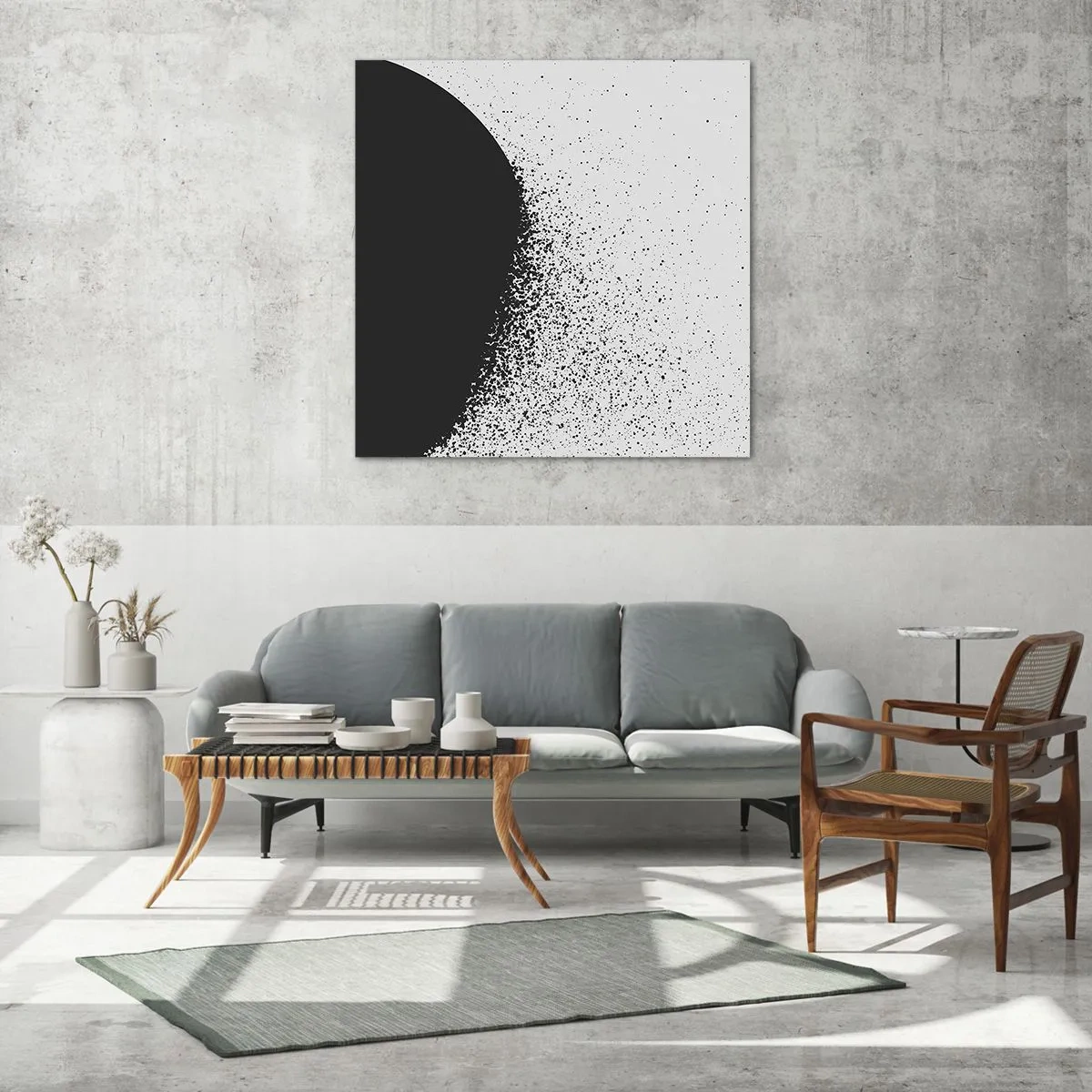 Impression sur verre - Image sur verre - Mouvement des molécules - 70x70 cm