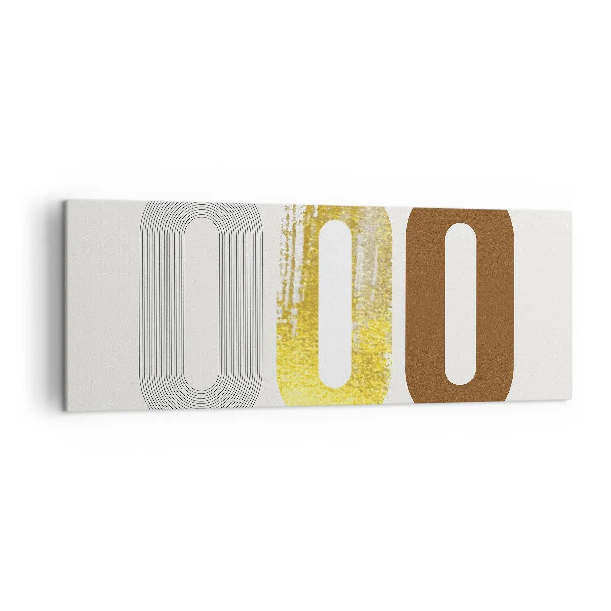 Impression sur toile - Image sur toile - Motif abstrait de trois formes géométriques - 140x50cm - Ooo! - Décoration murale moderne pour le salon et la chambre ARTTOR