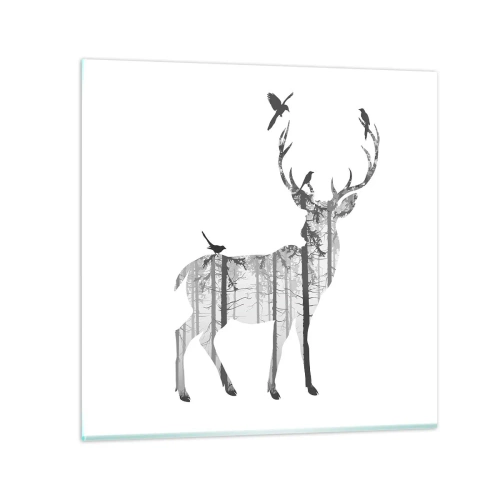 Impression sur verre - Image sur verre - La bonne âme de la forêt - 70x70 cm