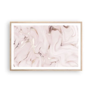 Affiche dans un chêne clair - Poster - Dans un châle rose - 91x61 cm