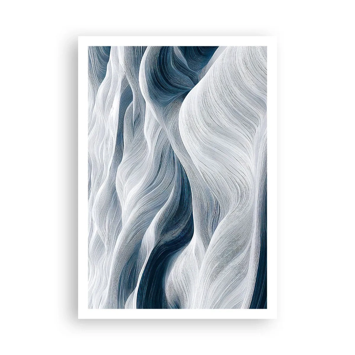 Affiche - Poster - Vagues blanches et bleues - 70x100 cm