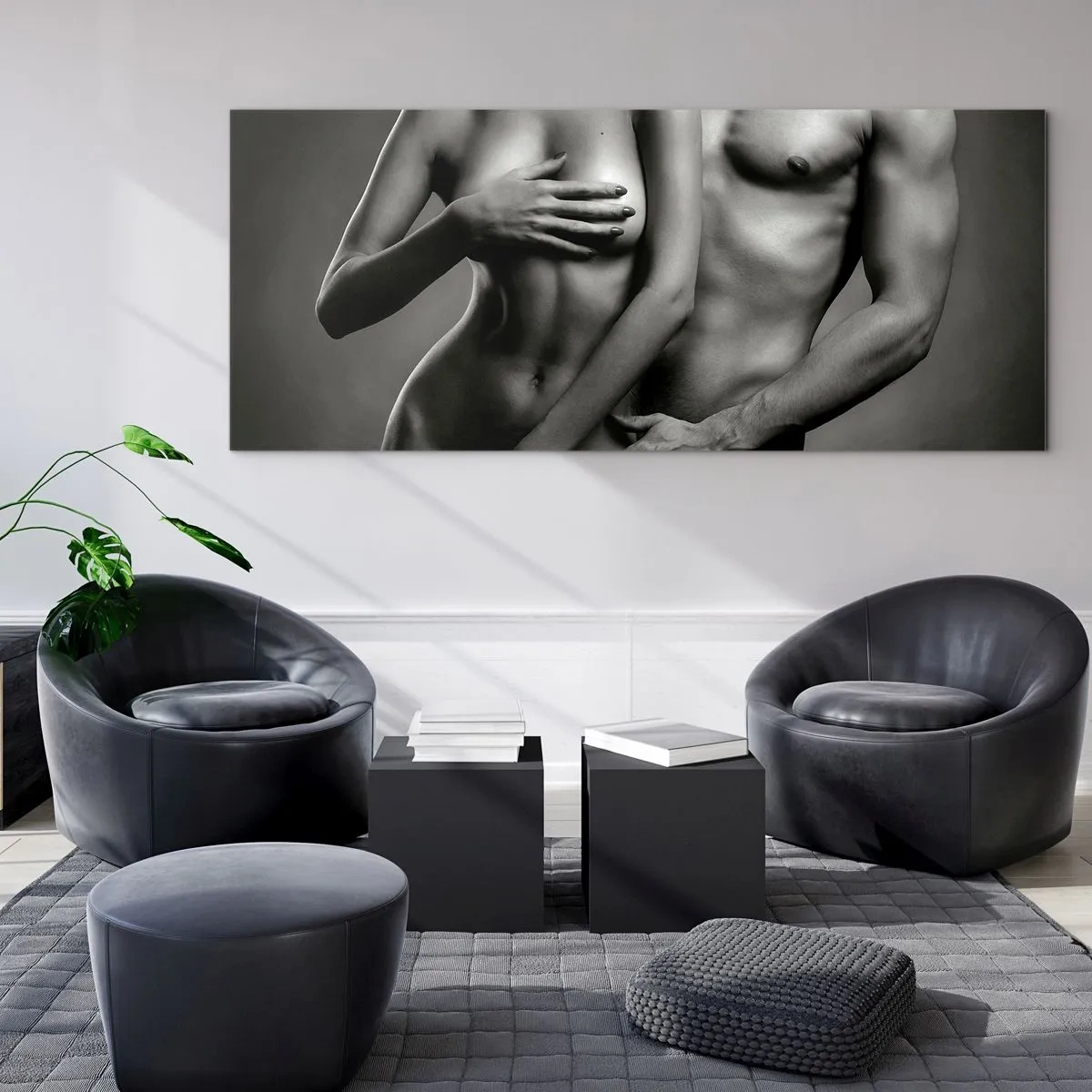 Impression sur verre - Image sur verre - Adam et Eve - 100x40 cm