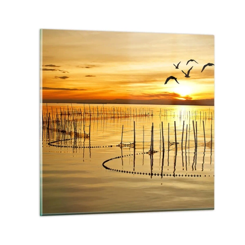 Impression sur verre - Image sur verre - À la pêche - 30x30 cm