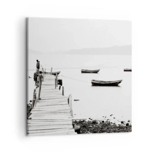 Impression sur toile - Image sur toile - Calme et propre au bord de l'eau - 50x50 cm