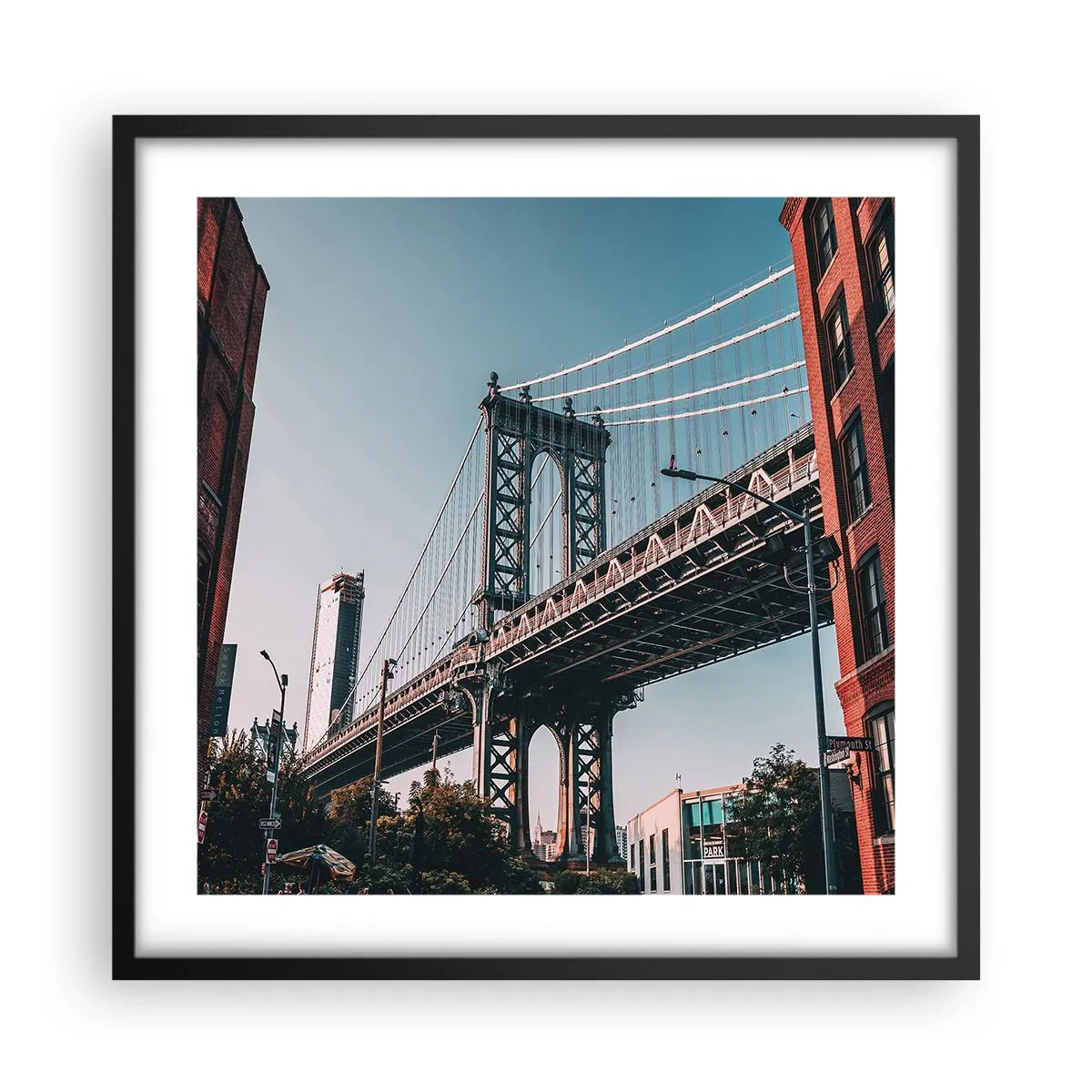 Affiche dans un cadre noir - Poster - Sur les vagues de la ville - 50x50 cm