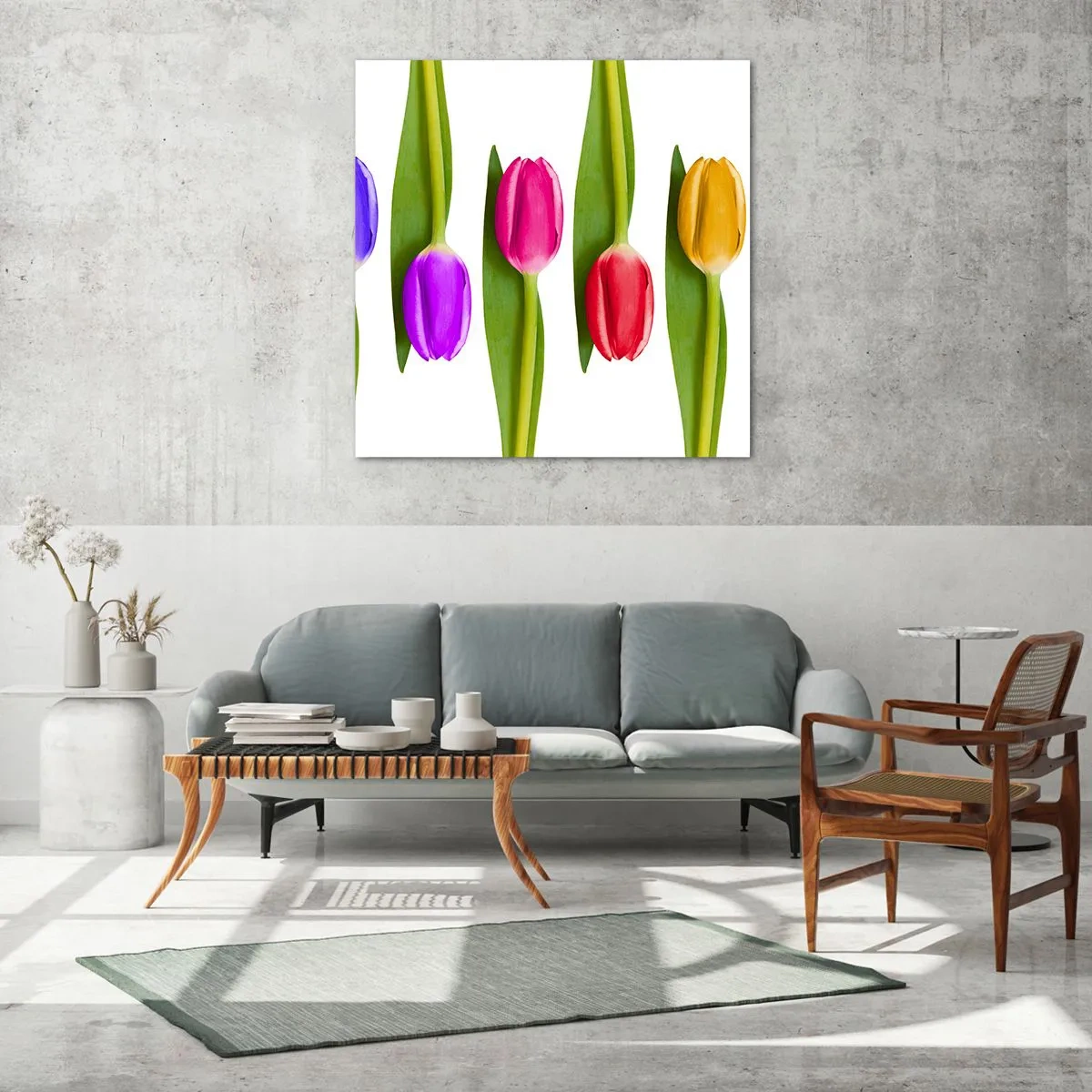 Impression sur verre - Image sur verre - Composition arc-en-ciel - 40x40 cm