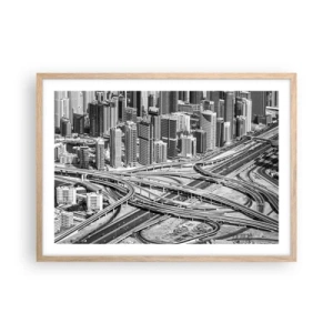 Affiche dans un chêne clair - Poster - Dubaï - la ville impossible - 70x50 cm