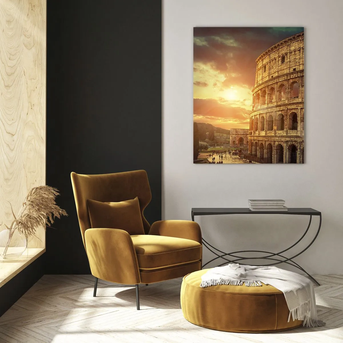 Impression sur verre - Image sur verre - Le Colisée de Rome au coucher du soleil - 70x100cm - Une impression colossale - Décoration murale moderne pour le salon et la chambre ARTTOR