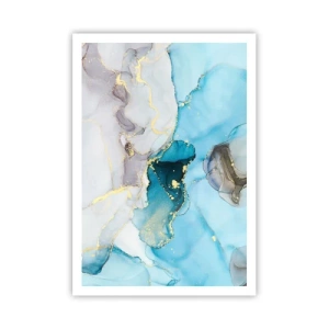 Affiche - Poster - Etude de la rencontre gris et turquoise - 70x100 cm