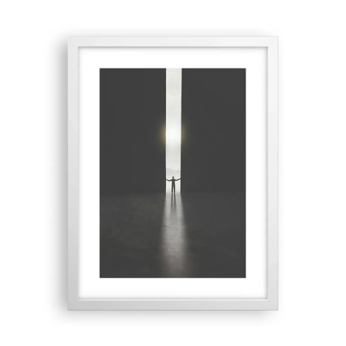 Affiche dans un cadre blanc - Poster - Étape vers un avenir radieux - 30x40 cm