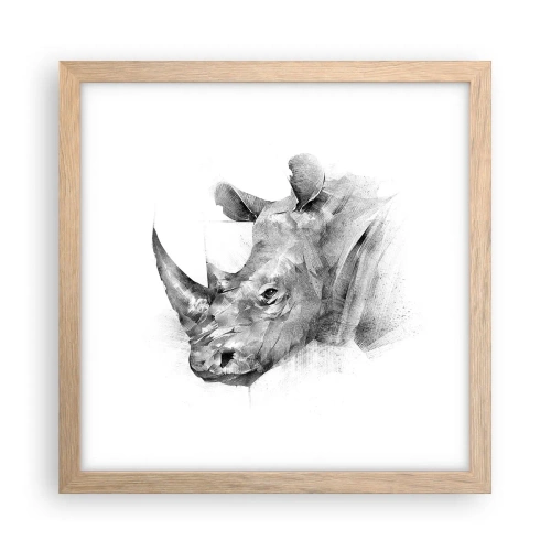 Affiche dans un chêne clair - Poster - Potrait africain - 30x30 cm