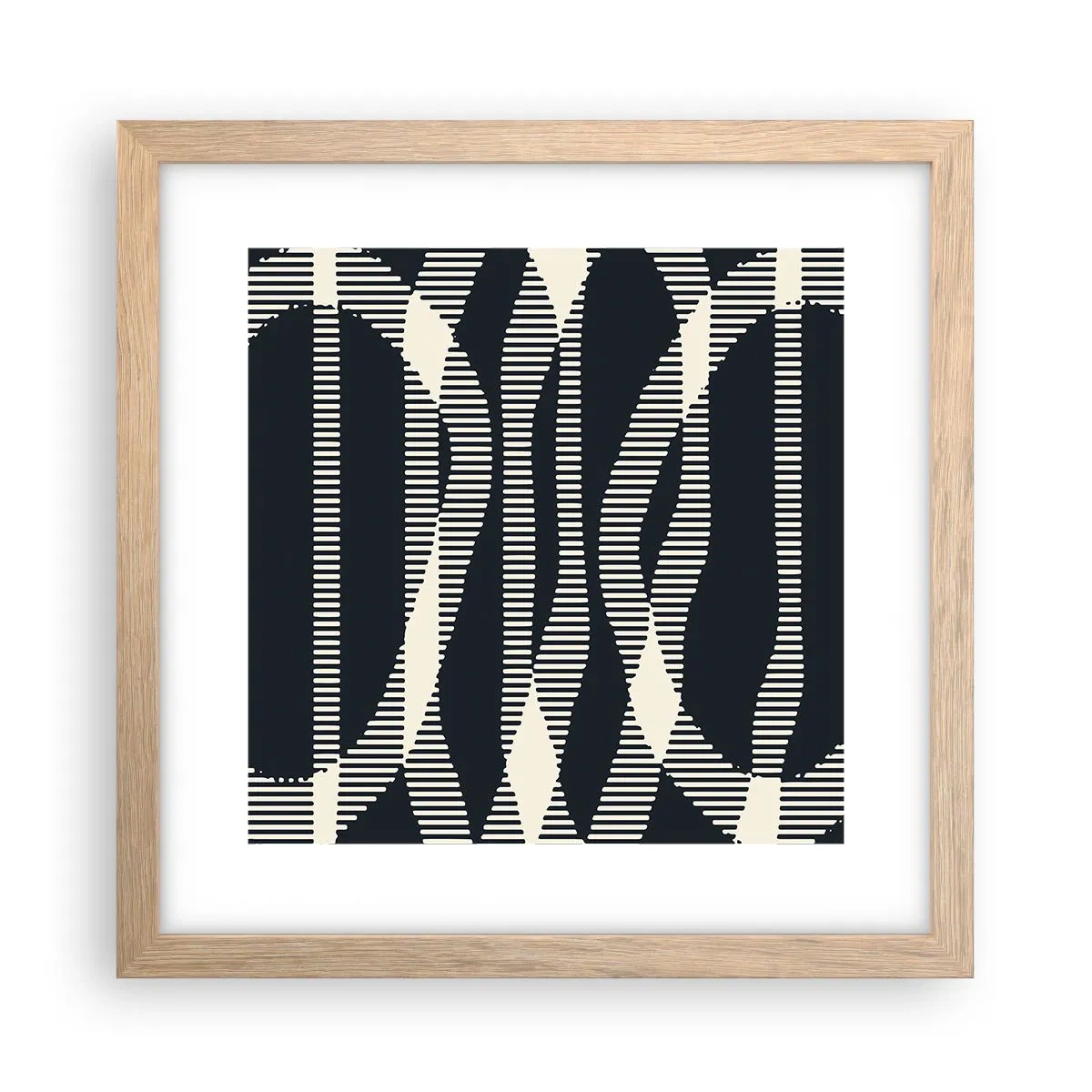 Affiche dans un chêne clair - Poster - Une tentative de briser l'obscurité - 30x30 cm