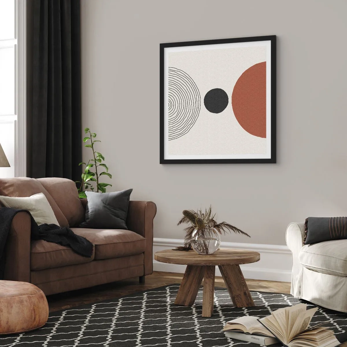 Affiche dans un cadre noir - Poster - Au centre de l'attention - 30x30 cm