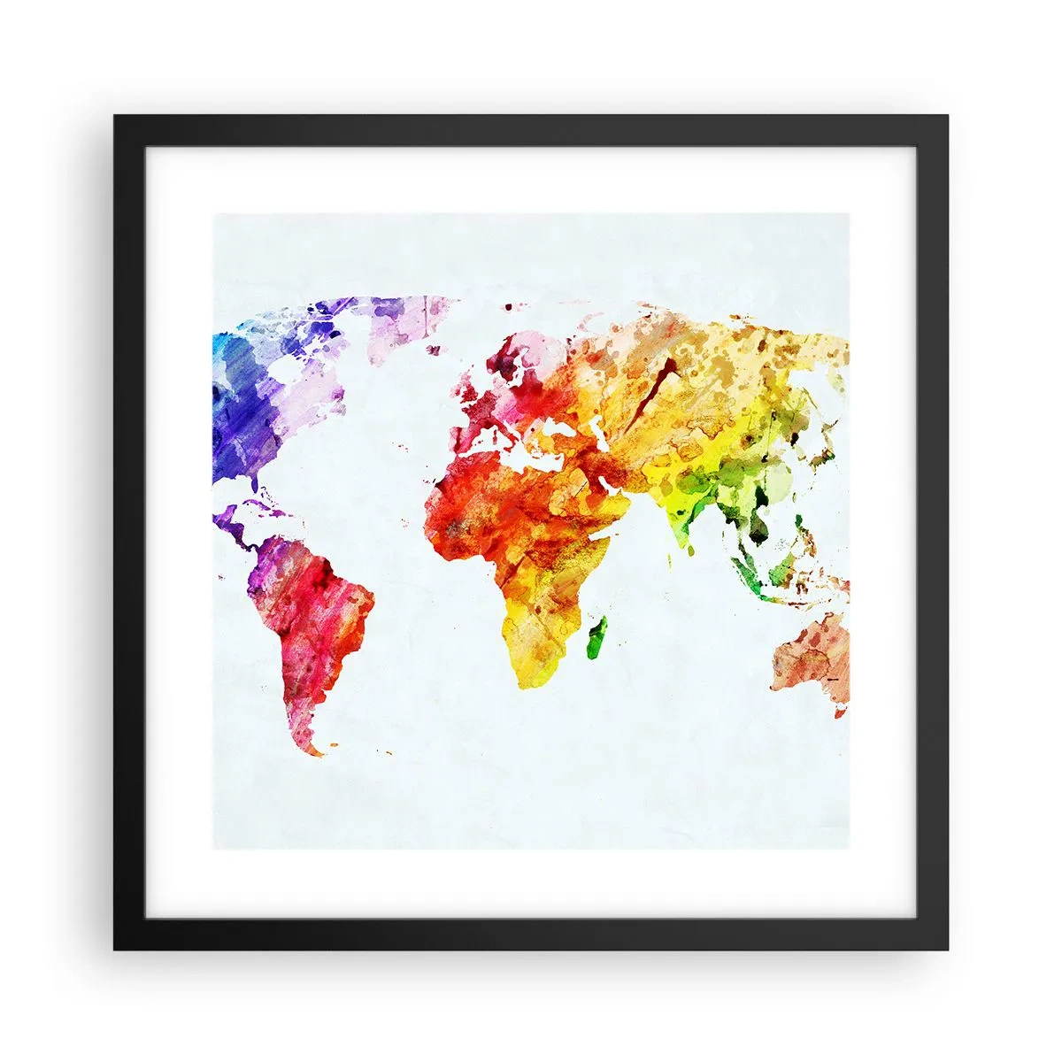 Affiche dans un cadre noir - Poster - Toutes les couleurs du monde - 40x40 cm