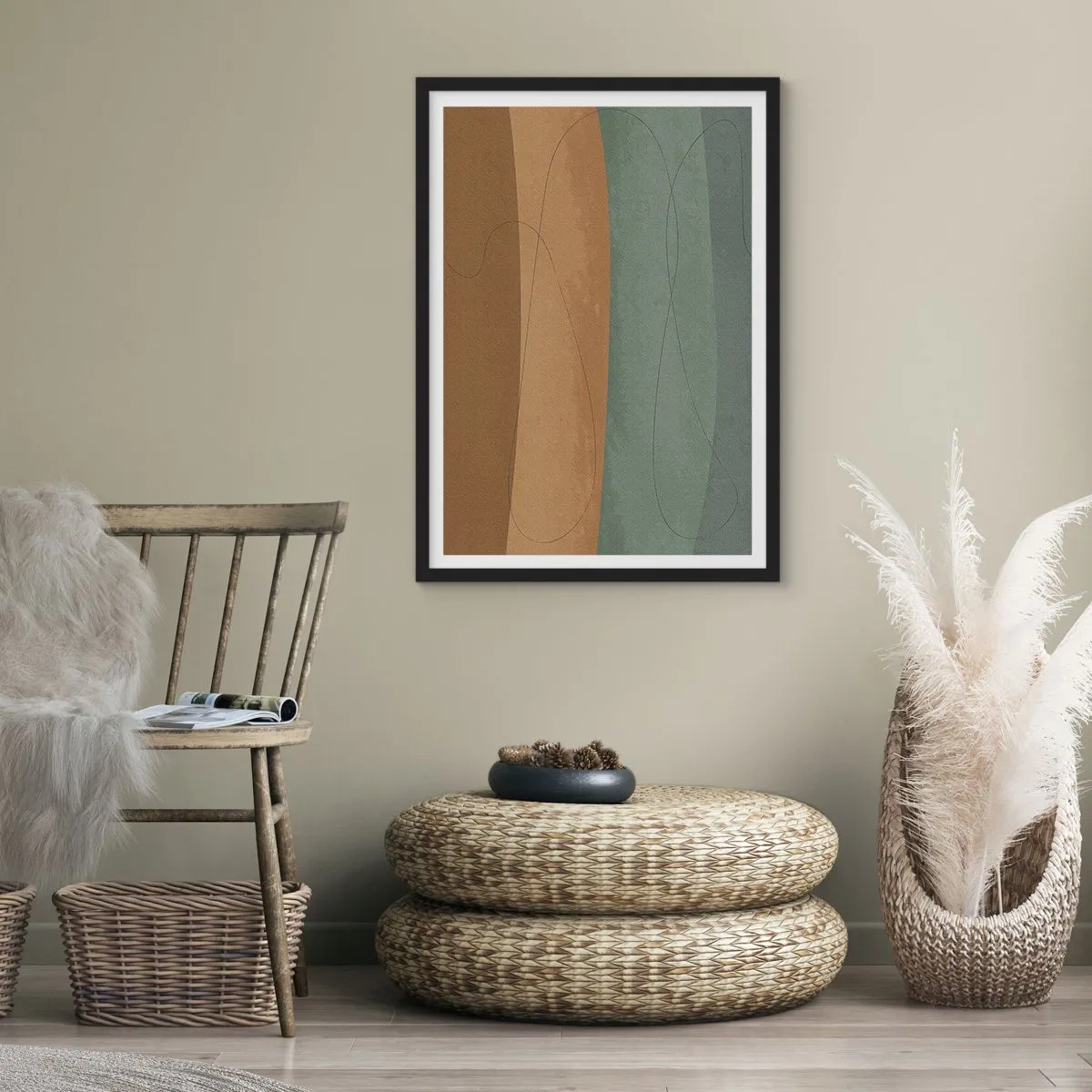 Affiche dans un cadre noir - Poster - Composition horizontale - 40x50 cm