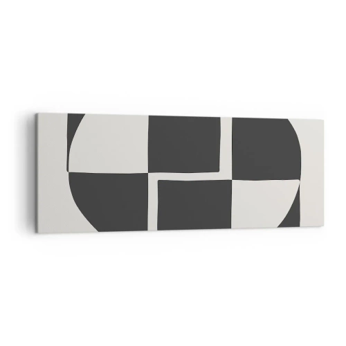 Impression sur toile - Image sur toile - Formes géométriques abstraites en noir et blanc - 140x50cm - Antithèse - Synthèse - Décoration murale moderne pour le salon et la chambre ARTTOR