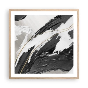 Affiche dans un chêne clair - Poster - L'abstraction à grande échelle - 60x60 cm