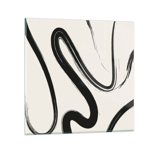 Impression sur verre - Image sur verre - Fantaisie en noir et blanc - 30x30 cm