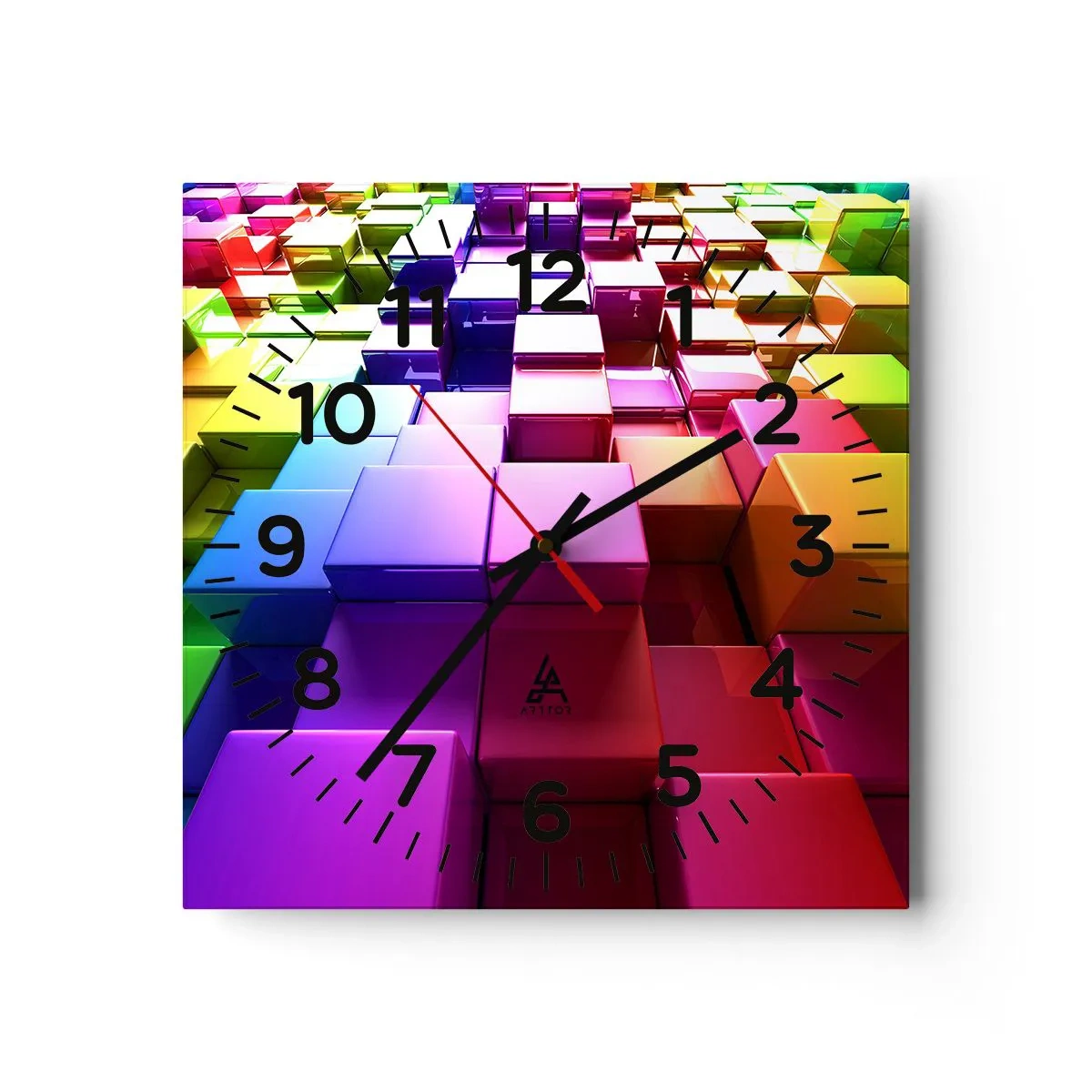 Horloge murale - Pendule murale - Collaboration Op art dans une équipe - 30x30 cm