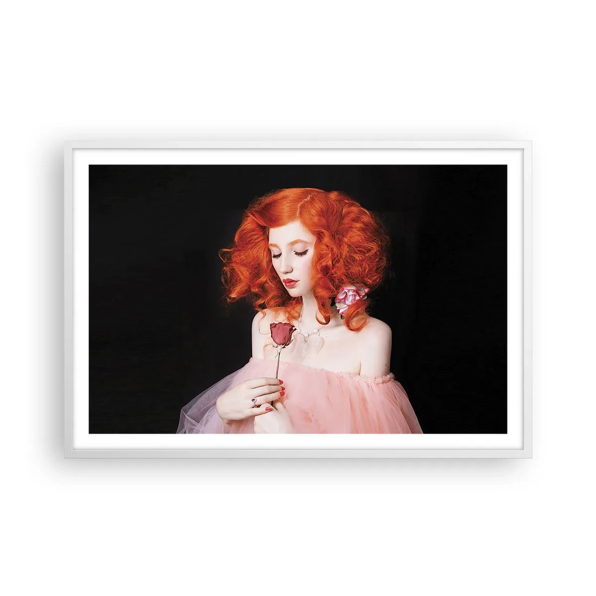 Affiche dans un cadre blanc - Poster - De style baroque - 91x61 cm