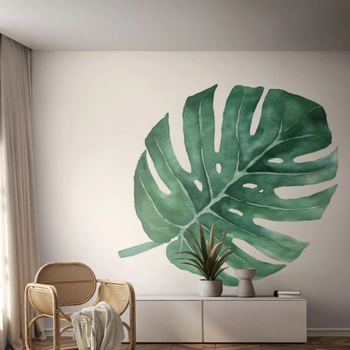 Papier Peint Photo Premium Sand - Concept vert - Monstre, Feuille, Bohème - 350x256 cm